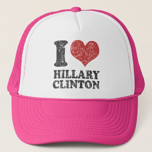 I Herz Hillary Clinton Retro Truckerkappe (Vorderseite)