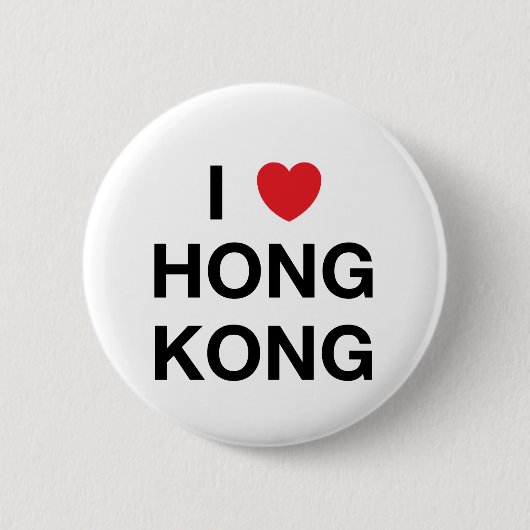 I HERZ-HONG- KONGAbzeichen-Button Button (Vorderseite)