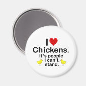 I (Herz) Hühner Magnet (Vorderseite/Rückseite)