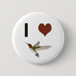 I Herz Hummingvögel Button