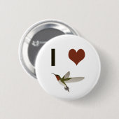 I Herz Hummingvögel Button (Vorne & Hinten)