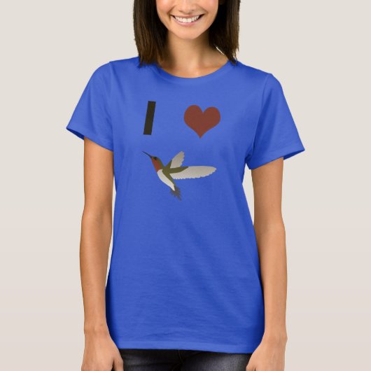 I Herz Hummingvögel T-Shirt (Vorderseite)