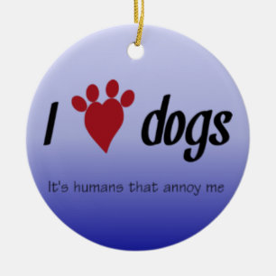 I Herz-Hunde Keramikornament