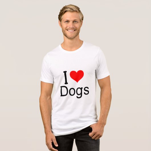 I (Herz) Hunde Tri-Blend Shirt (Vorderseite voll)