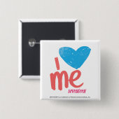 I Herz ich Aqua/Rosa Button (Vorne & Hinten)