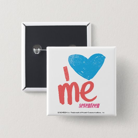 I Herz ich Aqua/Rosa Button (Vorne & Hinten)