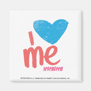 I Herz ich Aqua/Rosa Magnet