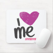 I Herz ich lila Mousepad (Mit Mouse)