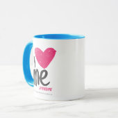 I Herz ich magentarot Tasse (Vorderseite Links)
