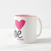 I Herz ich magentarot Zweifarbige Tasse (VorderseiteRechts)