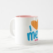 I Herz ich Orange/Aqua Zweifarbige Tasse (Vorderseite Links)