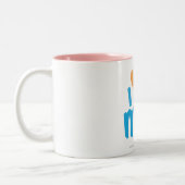 I Herz ich Orange/Aqua Zweifarbige Tasse (Links)