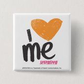 I Herz ich orange Button (Vorderseite)