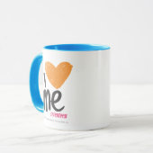 I Herz ich orange Tasse (Vorderseite Links)