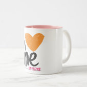 I Herz ich orange Zweifarbige Tasse (VorderseiteRechts)