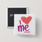I Herz ich rosa/lila Button (Vorne & Hinten)