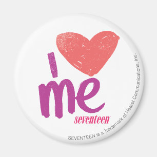 I Herz ich rosa/lila Magnet