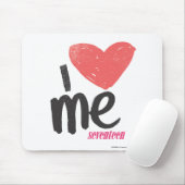 I Herz ich rosa Mousepad (Mit Mouse)