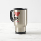 I Herz ich rosa Reisebecher (Vorderseite Links)