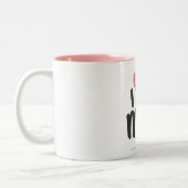 I Herz ich rosa Zweifarbige Tasse (Links)