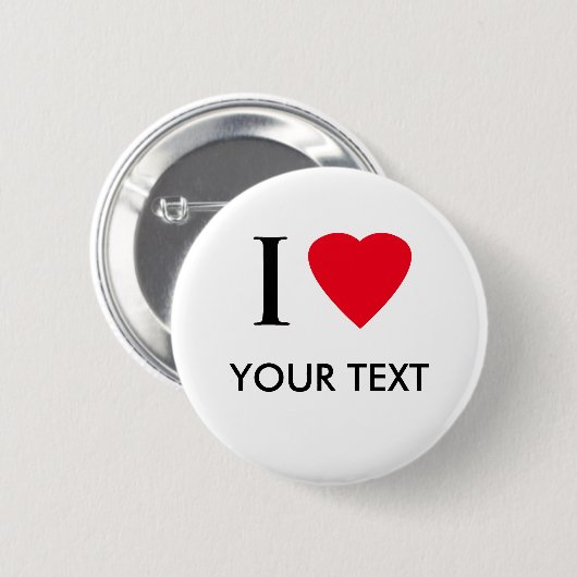 I HERZ (Ihr Text) Button (Vorne & Hinten)