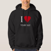 I HERZ (Ihr Text) Hoodie (Vorderseite)