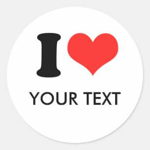 I HERZ (Ihr Text) Runder Aufkleber