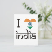 I "Herz Indien" - I Liebe Indien Postkarte (Stehend Vorderseite)
