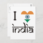 I "Herz Indien" - I Liebe Indien Postkarte (Vorne/Hinten)