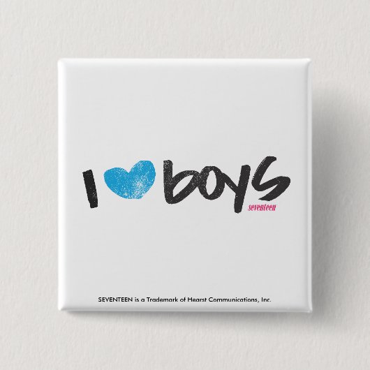 I Herz-Jungen-Aqua Button (Vorderseite)