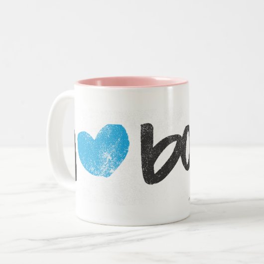 I Herz-Jungen-Aqua Zweifarbige Tasse (Vorderseite Links)