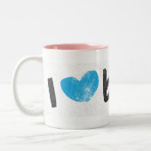 I Herz-Jungen-Aqua Zweifarbige Tasse (Links)