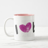 I Herz-Jungen lila Zweifarbige Tasse (Links)