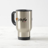 I Herz-Jungen orange Reisebecher (Vorderseite Links)