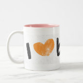 I Herz-Jungen orange Zweifarbige Tasse (Links)