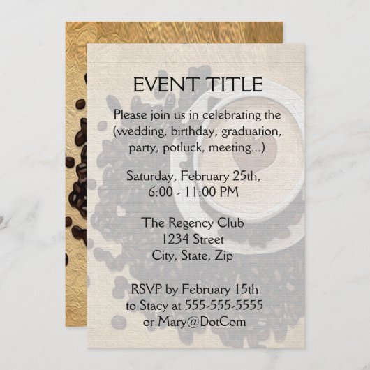 I Herz-Kaffee Einladung (Vorne/Hinten)