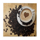 I Herz-Kaffee Fliese (Vorderseite)