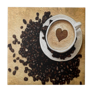 I Herz-Kaffee Fliese
