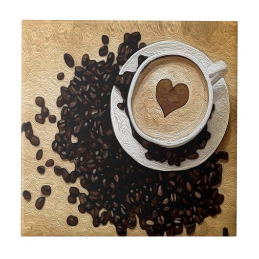 I Herz-Kaffee Fliese (Vorderseite)