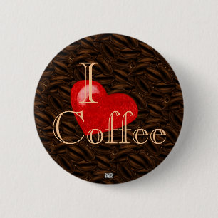 I Herz-Kaffee-Knopf Button