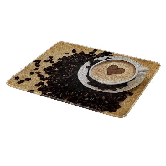 I Herz-Kaffee Schneidebrett (Ecke)