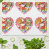 I Herz-Kaffee und Schaumgummiring-Tuch Geschirrtuch (Gefaltet)