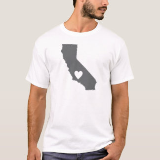I Herz-Kaliforniengrunge-Blick-Kontur-Staats-Liebe T-Shirt