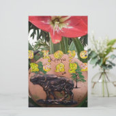 I (Herz) Kenya Buffalo Patch/Print Briefpapier (Stehend Vorderseite)