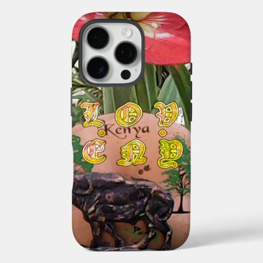 I (Herz) Kenya Buffalo Patch/Print Case-Mate iPhone Hülle (Rückseite)