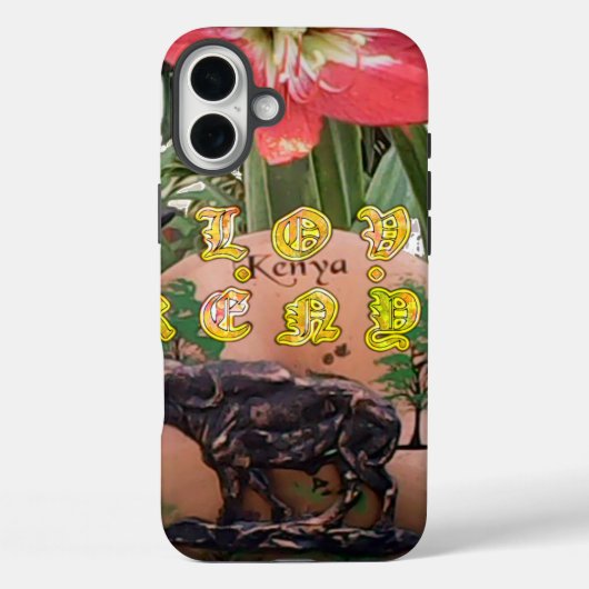 I (Herz) Kenya Buffalo Patch/Print Case-Mate iPhone Hülle (Rückseite)