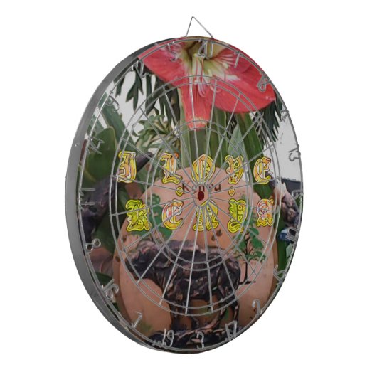 I (Herz) Kenya Buffalo Patch/Print Dartscheibe (Vorderseite Links)