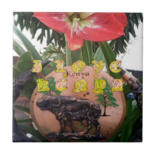 I (Herz) Kenya Buffalo Patch/Print Fliese