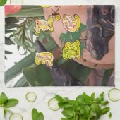 I (Herz) Kenya Buffalo Patch/Print Geschirrtuch (Gefaltet)