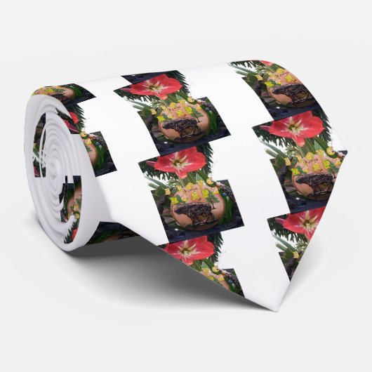 I (Herz) Kenya Buffalo Patch/Print Krawatte (Gerollt)